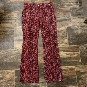 Serious Clothing Pink Faux Fur Leopard Pants